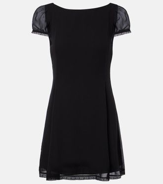 Poss&eacute; Priscilla lace-trimmed silk minidress