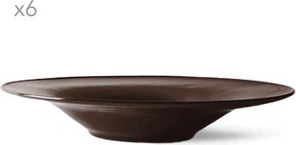 knIndustrie Juego de 6 platos hondos Sky, marrón - Asiette DO Grés