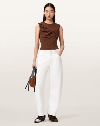 AllSaints Cotton Nella Slim Fit Sleeveless Tank Top, Size: XS