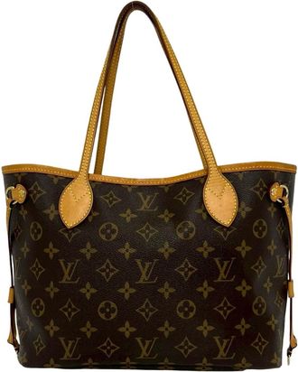 Louis Vuitton Brown Leather Pvc Handbag Tote Bag (Pre-Owned)