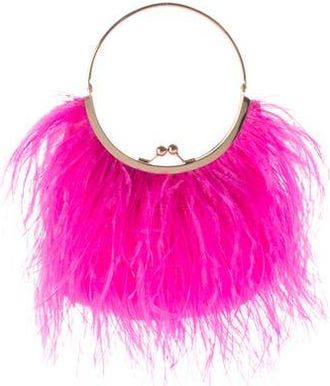 Olga Berg Penny Feathered Frame Bag in Fuchsia at Nordstrom Rack