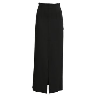 Max Mara Leisure Slit Maxi Skirt in Black Polyester