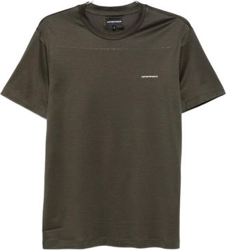 Emporio Armani Dark Green Logo Cotton Blend T-shirt