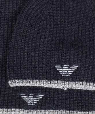 Emporio Armani Knit Beanie And Scarf Set