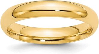 Diamond2Deal 14k Yellow Gold 4mm Standard Weight Comfort Fit Wedding Band Ring