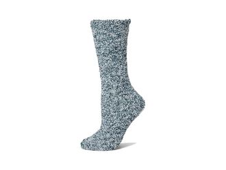 Barefoot Dreams CozyChic(r) Heathered Socks Crew Cut Socks Shoes Heathered Midnight Teal : SM-MD (US Mens Shoe 7-8 - Womens Shoe 5-10)