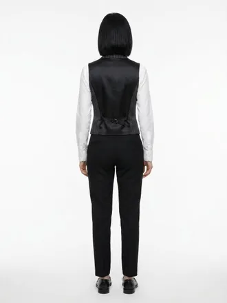 Dolce & Gabbana Pinstriped Wool-Silk Blend Waistcoat - Black