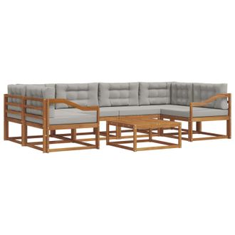 vidaXL Conjunto De Sof&aacute;s De Exterior 7 Pcs Gris Natural Y Claro Vidaxl