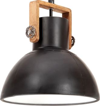vidaXL L&aacute;mpara Colgante Industrial Redonda 25 W Negro 40 Cm E27 Vidaxl