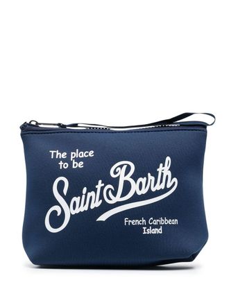 MC2 Saint Barth Aline logo-print make-up bag - women - Neoprene/Polyester - One Size - Blue