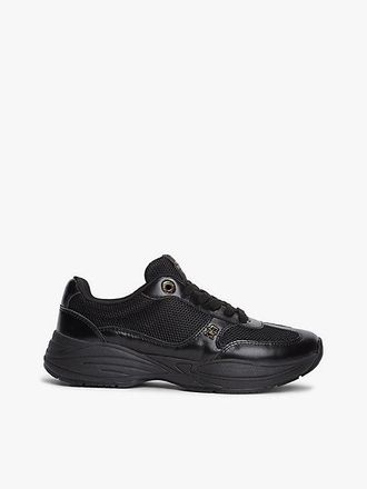 Tommy Hilfiger TH Monogram Mixed Texture Leather Trainers