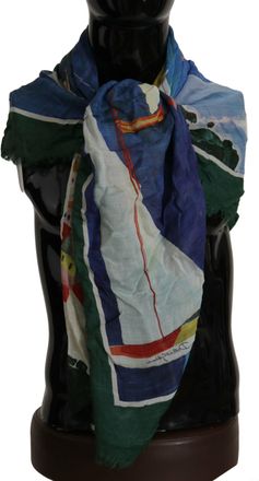 Dolce & Gabbana Multicolor Sorrento DG Shawl Fringe Womens Scarf