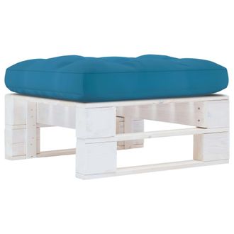 vidaXL Otomana De Jard&iacute;n De Palets Madera De Pino Impregnada Blanca Vidaxl