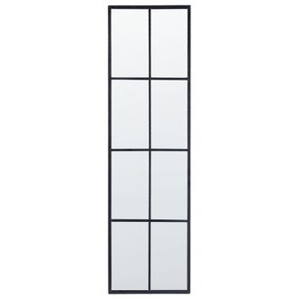 Beliani Beliani - Espejo De Pared De Metal Negro 38 X 132 Cm Vidrio Forma Ventana Industrial Camon