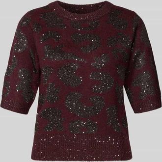 Vero Moda Shaped Fit Strickpullover mit Woll-Anteil Modell ZUZU 2/4 O-NECK PULLOVER in Bordeaux, Größe XL