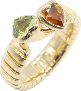 Bulgari Tubogas Gold Green Yellow Gold (18K) Band Ring (Pre-Owned)