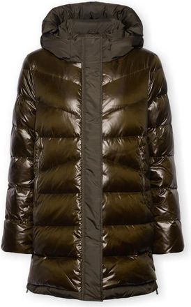 Elena Miro Lange Puffer Jas - Dames - Dons jassen - Groen - 4XL - Katoen - Jassen