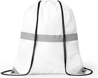 eBuy GB High Vis Drawstring Bag High Visibility Reflective Rucksack Casual Backpack Travel Unisex Sports Bag - White