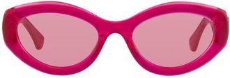 Kurt Geiger 54mm Cat Eye Sunglasses in Fuchsia Crystal/pink at Nordstrom