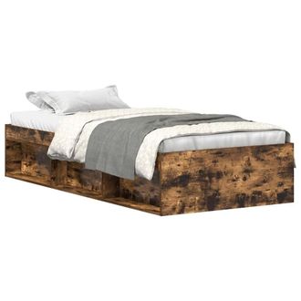 Berkfield Home Bed Frame Smoked Oak 90x190 cm Single in Brown