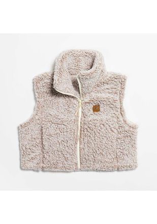 Turtle Fur Cropped High Pile Fleece Vest in Natural at Nordstrom, Size 3X-Large