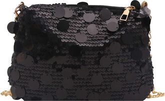 Generic Gold Clutch Sequins Evening Bag,Ladies Clutch Bag With Chain Stylish Gold Purple Silver Black Handbag for Parties,Wedding Handbag,Shiny Chain Shoulder