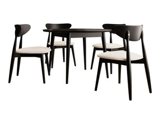 Mirjan24 Conjunto De Mesas Y Sillas Para Comedor Racine 134, Magic Velvet 2250 + Negro, 76x0x0cm, Di&aacute;metro: 120, N&uacute;mero De Asientos: 4, Estilo: Contemporary