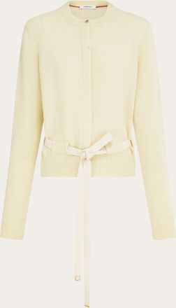 Ferragamo Donna Cardigan con cintura Bianco