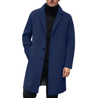 Generic Mens Duffle Coat Mens Wool Coats Singlebreasted Long Coats Thick Winter Jacket Elegant Outwear Casual Warm Slim Fit Outwear Wool Business Winter Jacke