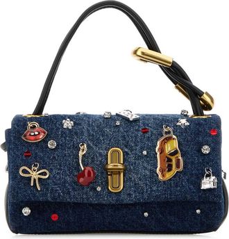 Marc Jacobs Denim Trinket Charm Mini Shoulder Bag