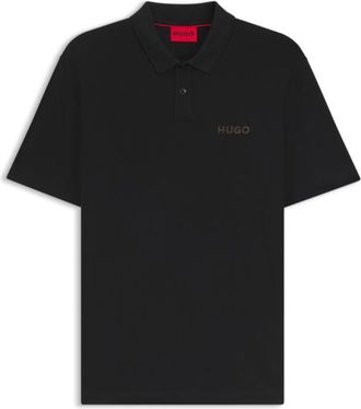 HUGO BOSS Cotton-piqué polo shirt with logo appliqué
