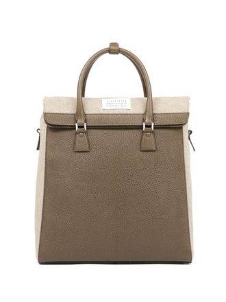 Maison Margiela 5AC Daily Vertical leather backpack - Neutrals