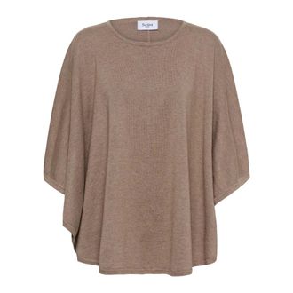 Saint Tropez Atmos Melange Cape - Jackets - Mujer - Marr&oacute;n - ONE SIZE