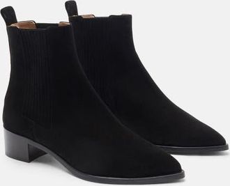 Scarosso Olivia Chelsea Boots in Black - Suede at Nordstrom, Size 38.5