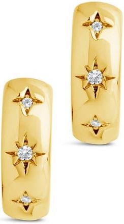 Sterling Forever Harmoni Star Cubic Zirconia Hoop Earrings in Gold at Nordstrom Rack