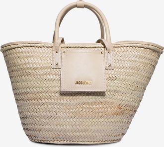 Jacquemus Korb aus Bast und Leder Le Panier Soli