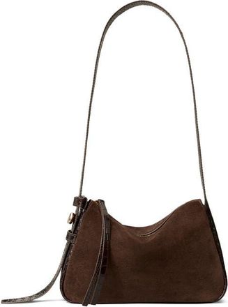 Tory Burch Small Romy Suede Shoulder Bag in Dark Cocoa at Nordstrom