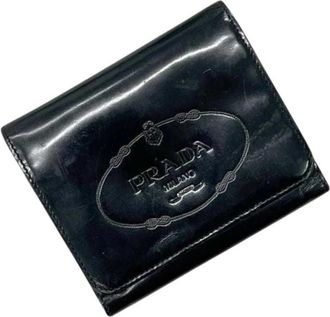 Prada Pre-owned Tri-fold Portemonnee - unisex - Vintage Accessoires - Zwart - ONE Size - Leer - Vintage