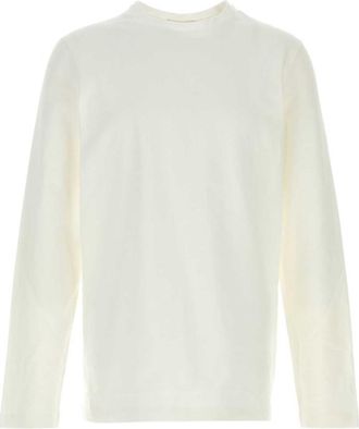 The Row White Solid Crew Neck T-Shirt
