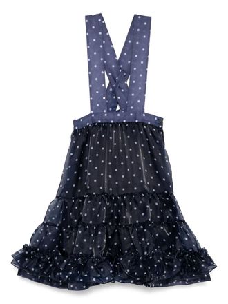 Comme Des Gar&ccedil;ons polka-dot dress - women - Cupro/Polyester - S - Blue