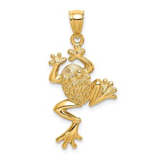 Diamond2Deal 14k Yellow Gold Frog Textured Back Charm