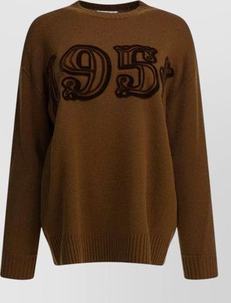 Max Mara embroidered wool cashmere crew neck jumper