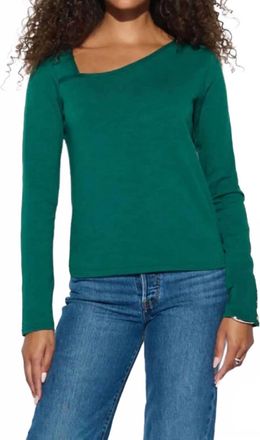 Nation Ltd Anita Asymmetrical Long Sleeve Top In Forest