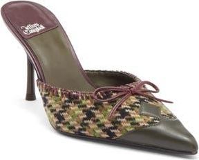 Jeffrey Campbell Clarabelle Pointed Toe Pump in Olive Plaid Combo at Nordstrom Rack, Size 6.5