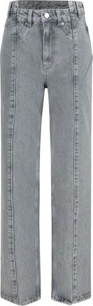 Ganni Rigid Denim Cuffed Jeans - Dames - Jeans - Grijs - Maat: W27 Denim