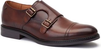 Base London Diablo Leather Mens Brown Double Monk Shoes - Size UK 10