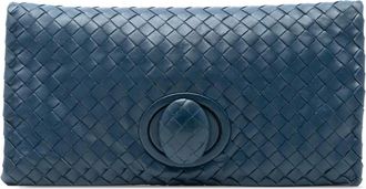 Bottega Veneta Borsa a mano Intrecciato in nappa con chiusura a girello 2012-2025 - Blu