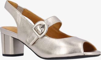 L'Amour Des Pieds Womens Merryn Leather Pump Sandal In Champagne Beige