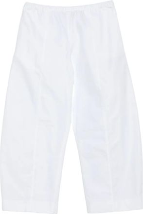 Khaite elastic-waist cotton trousers - White
