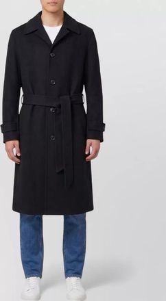 Lardini cashmere wool single-breasted belted coat